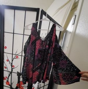 Beautiful cold shoulder bohemian style blouse